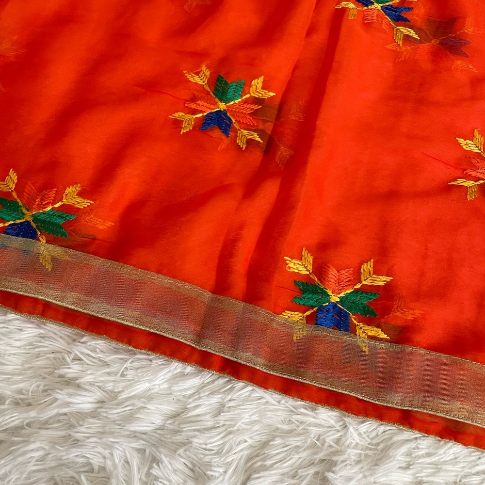 Orange Duppata / Phulkari / Scarf